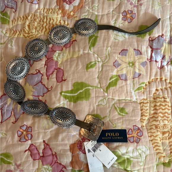 Polo Ralph Lauren Metal-Accent Leather Belt Olive Small NWT - Picture 4 of 6